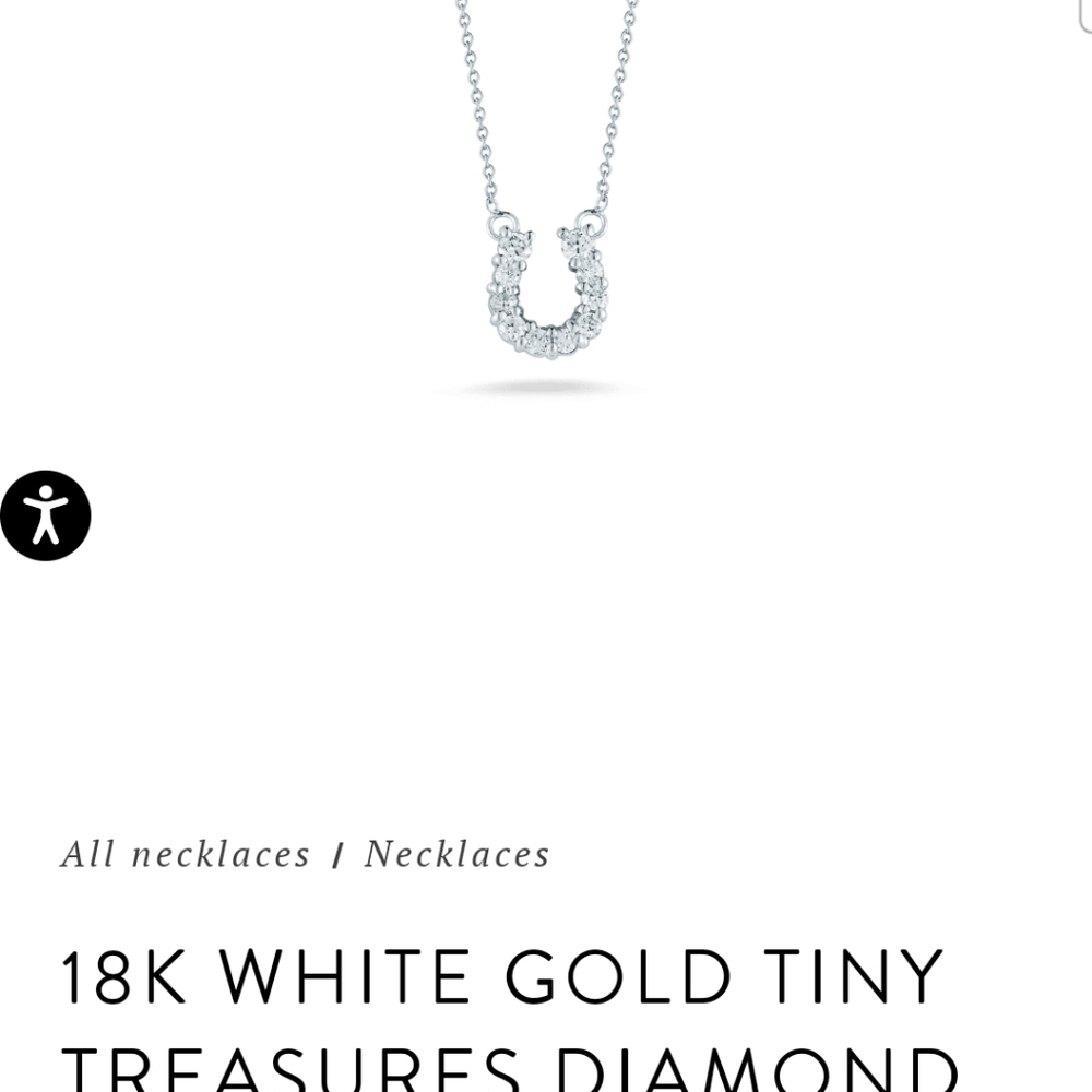 Roberto Coin 18K white gold necklace, horse-shoe necklace with diamonds